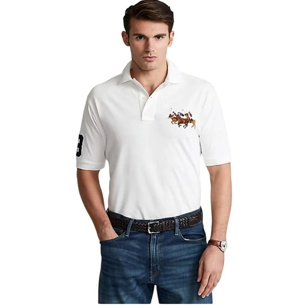 Ralph Lauren Big & Tall‎ Triple Pony Polo Shirt White Size: 3LT (3X Large Tall)